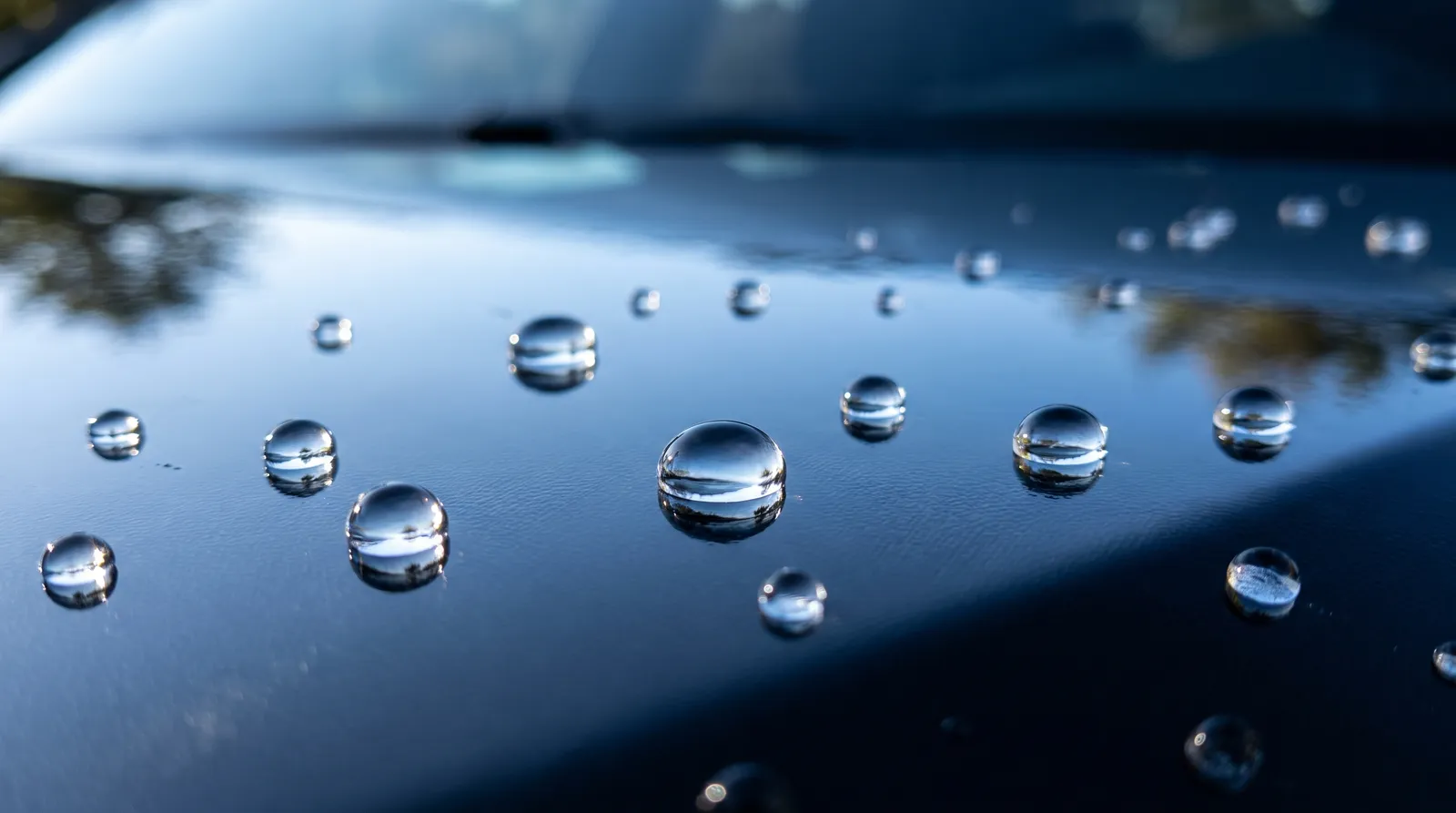 PPF yüzeyinde boncuklanan su damlaları — hydrophobic etki
